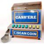 A late 20th Century arcade Scancoin cash'ere machine, used for dispensing smaller change / currency.