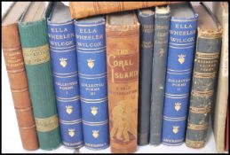 A collection of Antique books dating from the 19th century from various authors to include Poems