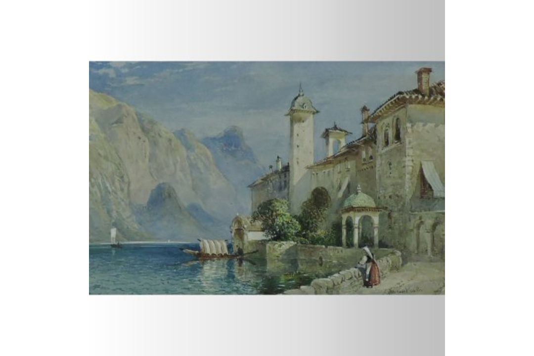 William Collingwood Smith, (1815-1887), Lake Orta, signed watercolour, 19 x 29cm, - Image 1 of 6