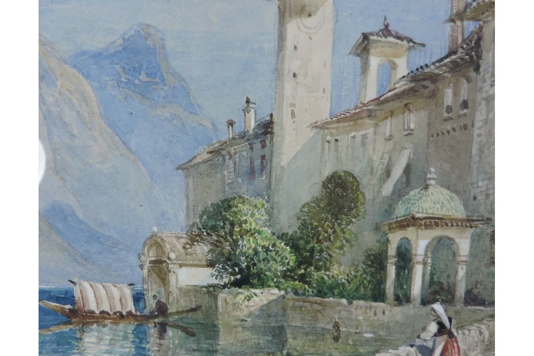 William Collingwood Smith, (1815-1887), Lake Orta, signed watercolour, 19 x 29cm, - Image 5 of 6