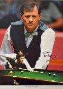 Alex 'Hurricane' Higgins Signed Print a colour print inscribed 'best wishes Alex Higgins' in ink,