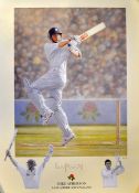 Michael Atherton (Lancashire and England) signed cricket colour print - artist proof ltd ed no. 6/50