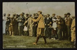Harry Vardon colour golfing postcard titled 