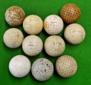 11x assorted square mesh and recessed dimple golf balls - incl 8x square mesh, Dunlop, Warwick,