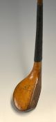 R Forgan St Andrews POWF golden beech wood late transitional driver - with makers shaft stamp
