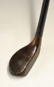 Rare W E Reid (UK, Paris & USA) stained beech wood juvenile putter with full horn sole insert with