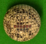 Unusual Silver Town large mesh pattern guttie golf ball c.1895 - unused with Silver printed in