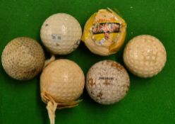 6x assorted bramble, square mesh wrapped and other used golf balls to incl 2x Goblin square dimple