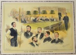 Billiard Tournament Colour Print entitled 'Billiard Tournament At The Westminster Aquarium'