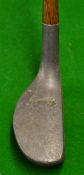 Huntley Pat thumb grooved alloy mallet head putter - with a clear 1920 Pat mark to the top of the