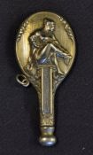Rare Lawn Tennis Continental Metalware Matchstick Striker in the form of a miniature Lawn Tennis