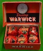 6x early Dunlop Warwick wrapped recessed golf balls - in the original red wrappers and diamond