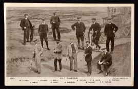 Scarce and early c.20th professional champion golfers postcard c. 1905 - titled 