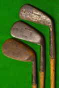 3x matching Tom Stewart irons - all stamped Harry Walker Sieckleholme G.C incl a long iron, mashie