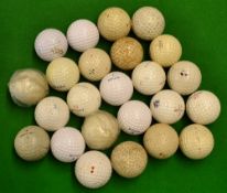 24 x assorted golf balls mainly unused to incl a modern square mesh dimple guttie golf ball.