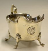 Fine 1931 Lytham and St Anne's silver sauce boat golfing trophy - hallmarked Birmingham 1929 c/w the