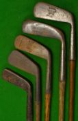 5x blade putters to incl Tom Stewart, G Watts, St Andrews GC, Gibson Meteor driving iron shortened