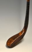 Tom Morris longnose beech wood putter c. 1880 fitted with good period hide grip with