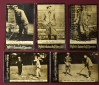 5x Ogden's Guinea Gold real photograph golf cards to include the Royal Liverpool triumvirate John
