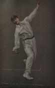 3x Albert Chevallier Tayler Cricket Prints depicting W. Rhodes, W.G Grace and G. Jessop all in match