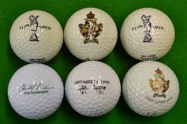 Collection of assorted modern Open Golf and Ryder Cup logo golf balls incl 1999 Ben Crenshaw