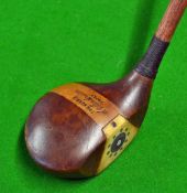Tom Morris St Andrews striped top large persimmon head driver - with ivorine face insert and central