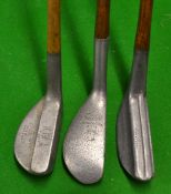 3x interesting alloy mallet head putters to incl A.H Scott Elie 