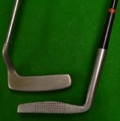 2x interesting putters to incl a shallow elongated mallet head stamped 