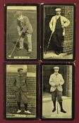 4x F&J Smith's Golf cigarette cards c.1902 - Champions of Sport Series red backed real photographs