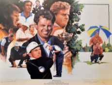 1995 Ryder Cup signed ltd ed colour print by Peter Wileman titled 