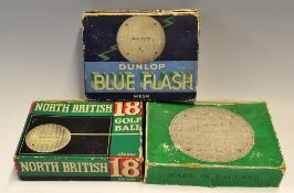 Collection of 3 x 12 golf ball boxes to incl Dunlop St James London Blue Flash mesh golf box,