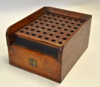 Rare J. Erskin & Co Newton Stewart Patent 12g mahogany cartridge reloader - c/w hinge lid, sliding