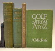 Golf Corner Stone Instruction books (4)- notable early golf books from 1904 onwards authors incl