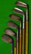 6x various mashie/mashie niblicks and niblicks to incl 2x Maxwell, Forgan, Wallace, James Braid