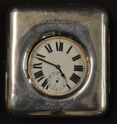 1906 Dumfries and Galloway Golf Club large white metal Hunter silver cased golf trophy - in fitted