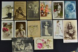 Tennis Themed Postcard Selection includes a variety of real photo cards, colour and black and white,