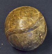 Leather Softball with a triple style stitching, ready to use, condition A/G