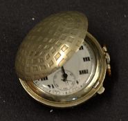 Scarce Swiss made golfers pocket watch - with square mesh golf ball pattern casing- with front and