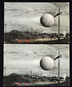2x scarce Bramble golf ball advertising post cards c. 1907 - titled 