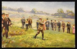 Harry Vardon colour golfing postcard titled 