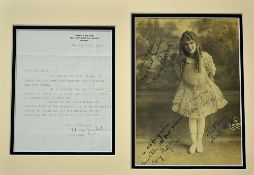 Scarce and Unique Charlie Chaplin & Mary Pickford Autographed Photograph: 22 x 15cm B & W Photograph