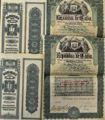 Cuba Share Certificates 'Republica De Cuba' 1905 5% interest on $100 in green detailed design, and