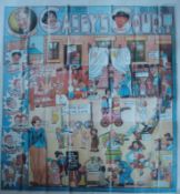 1906-1907 Original Casey's Court Poster 8 x 7 Ft Featuring Charlie Chaplin: (In four sections)