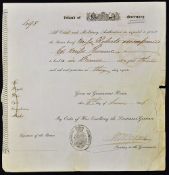 Island of Guernsey Passport 1846 dated 6th June by Order of His Excellency the Lieutenant
