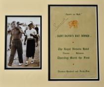 Autographed Dinner Menu Duke of Windsor (Edward VIII): Menu from Saint David's Day Dinner. The Royal
