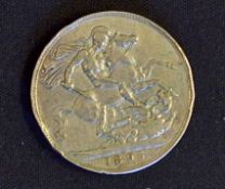 1895 LIX Queen Victoria British Silver Widow Head Crown Coin in A/G condition, unboxed