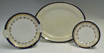 2x Large Victorian White Serving Plates 3x large oval shaped plates a Lynton plate with floral