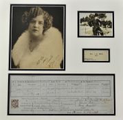 Autographed Passport / Photograph Fred Rains and Wife: Mother and Father of Claude Rains famous