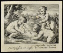 Grand Tour Visiting Card 'Gaetano Volpi' 1689-1761 noted bookdealer & Collector in Padova, Size 9