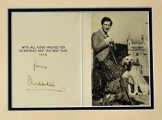 Autographed Christmas Card from Prince Charles 1978: Photograph of Prince Charles and boldly